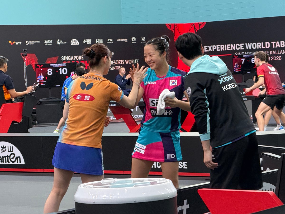 team_miyuu's tweet photo. 応援よろしくお願いいたします🙇♀️
🏓シンガポールスマッシュ🇸🇬
⏰12:35〜T3
☘️女子ダブルス準々決勝
🇹🇭Suthasini SAWETTABUT/Orawan PARANANG🆚🇯🇵長﨑美柚/SHIN Yubin🇰🇷
#木下アビエル神奈川
#RYOYO
#MIZUNO
#トラスコム
#ベイハウスサービス
#phiten https://t.co/f5bCIVag5Q