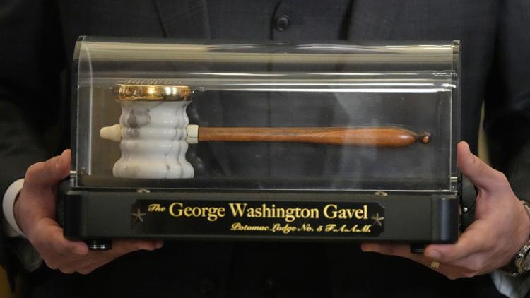 bjaj1's tweet photo. Did you notice George Washington's Gavel on display during #SOTU2026. #VeryCool #HistoryIsCool https://t.co/haOBd7Xtxe