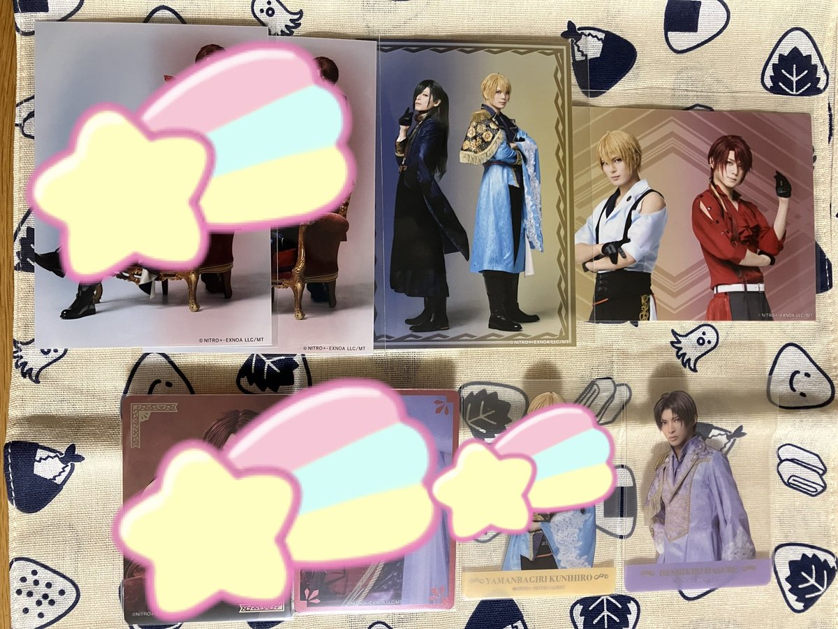 _ayakagoods's tweet photo. 【交換】刀ミュ 静かなる夜半の寝覚め ランダム クリカ ブロマイド ライブver.

譲:
ブロマイド
青江・山姥切国広
山姥切国広・後家

カード
長谷部 A

求:
ブロマイド 各1
後家・青江
五月雨・長谷部

差額精算で異種交換可。
纏めての方優先。郵送のみ。 https://t.co/m5ZFQviQXQ