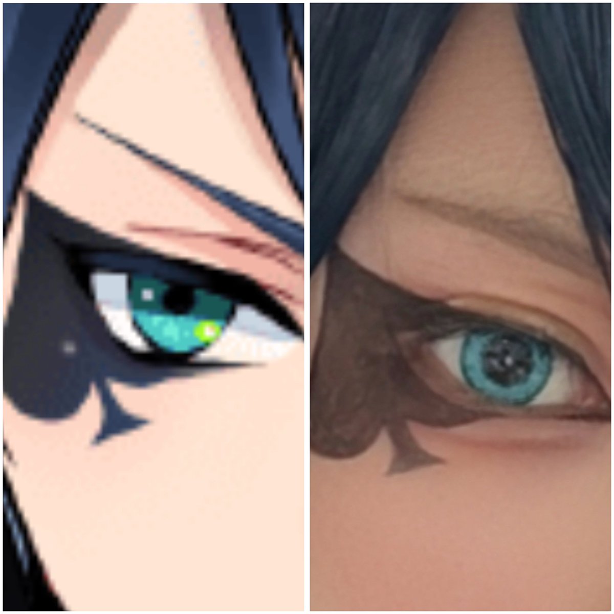 ♠️のメイク、相当頑張って似せたから見て見てする
これ追加工してないです😄