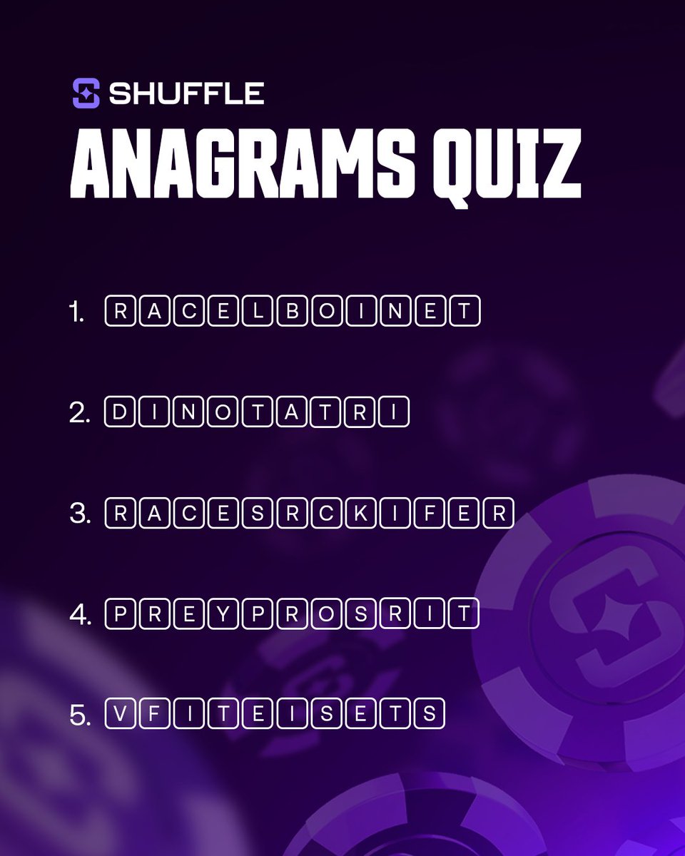 Back with a lucky quiz 🧧

$100 on the line...

How to enter:  
- Follow <a href="/shufflecom/">Shuffle.com</a>
- RT this post &amp; reply below with all 5 answers

3 winners. GL!