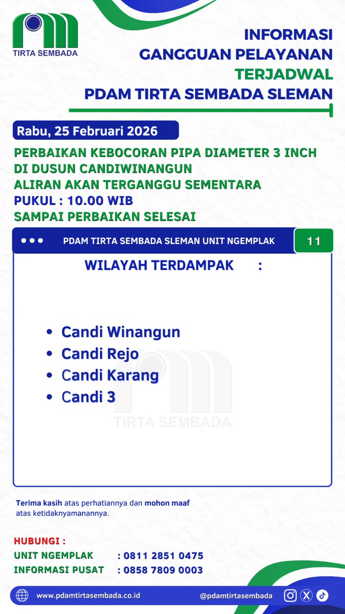 PDAM Tirta Sembada Sleman (@pdamsleman) on Twitter photo 