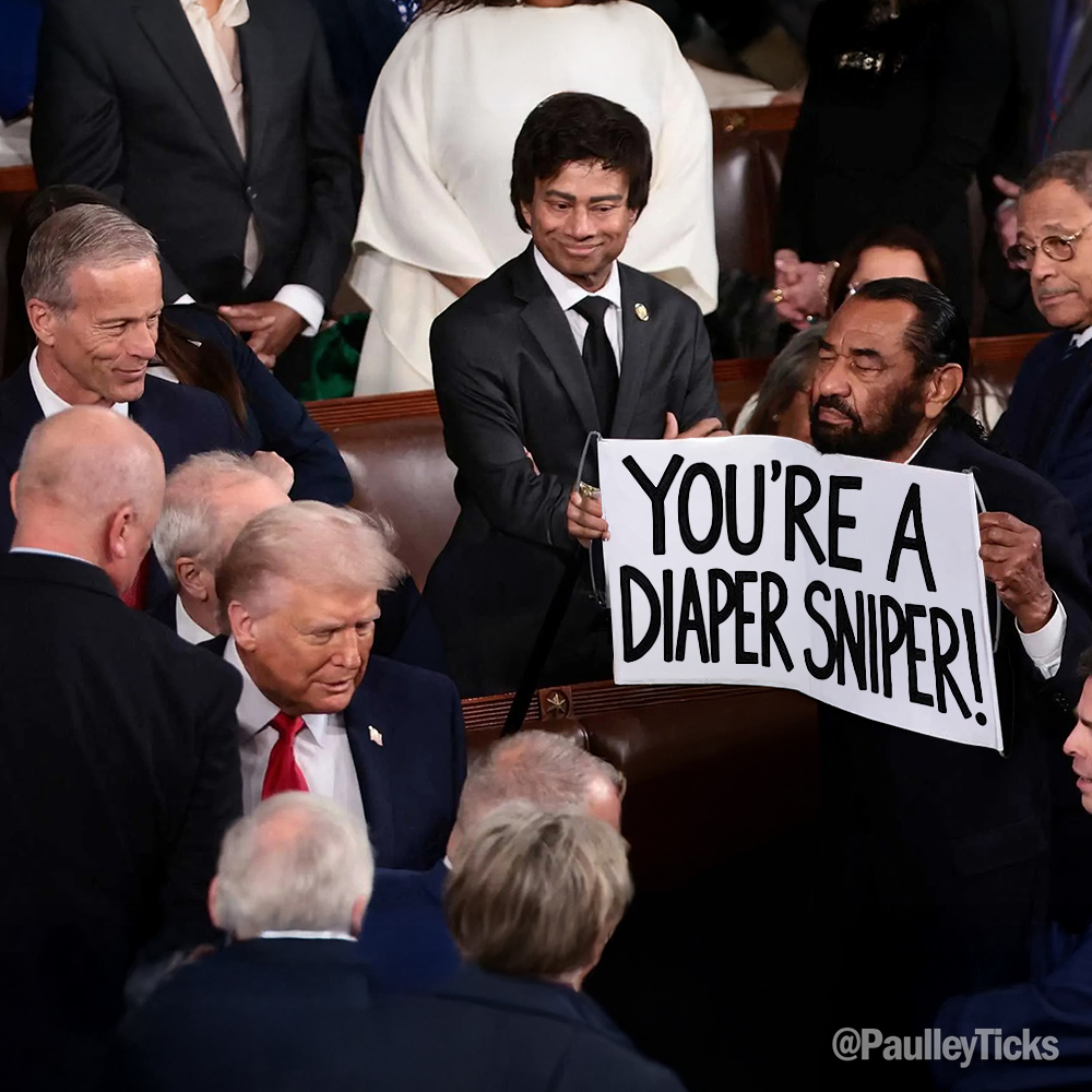 The flip-side of the sign Al Green held up in Trump's stupid fucking face was even better.
