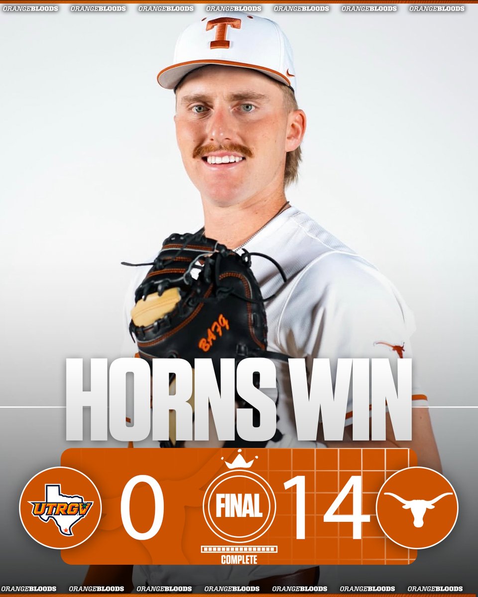 FINAL

The Horns score in every frame and run away from the Vaqueros in the final game the home stand. 

Next up, <a href="/TexasBaseball/">Texas Baseball</a> travels to Houston for the <a href="/bruceboltus/">BRUCE BOLT</a> college classic

#HookEm 🤘🐂⚾️
