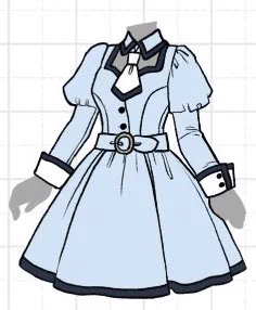 引用元のこちらのワンピース、 実はデコルテが開いてるんだ スクエアネックに付け襟にネクタイ 個性的で可愛い組み合わせになったよ