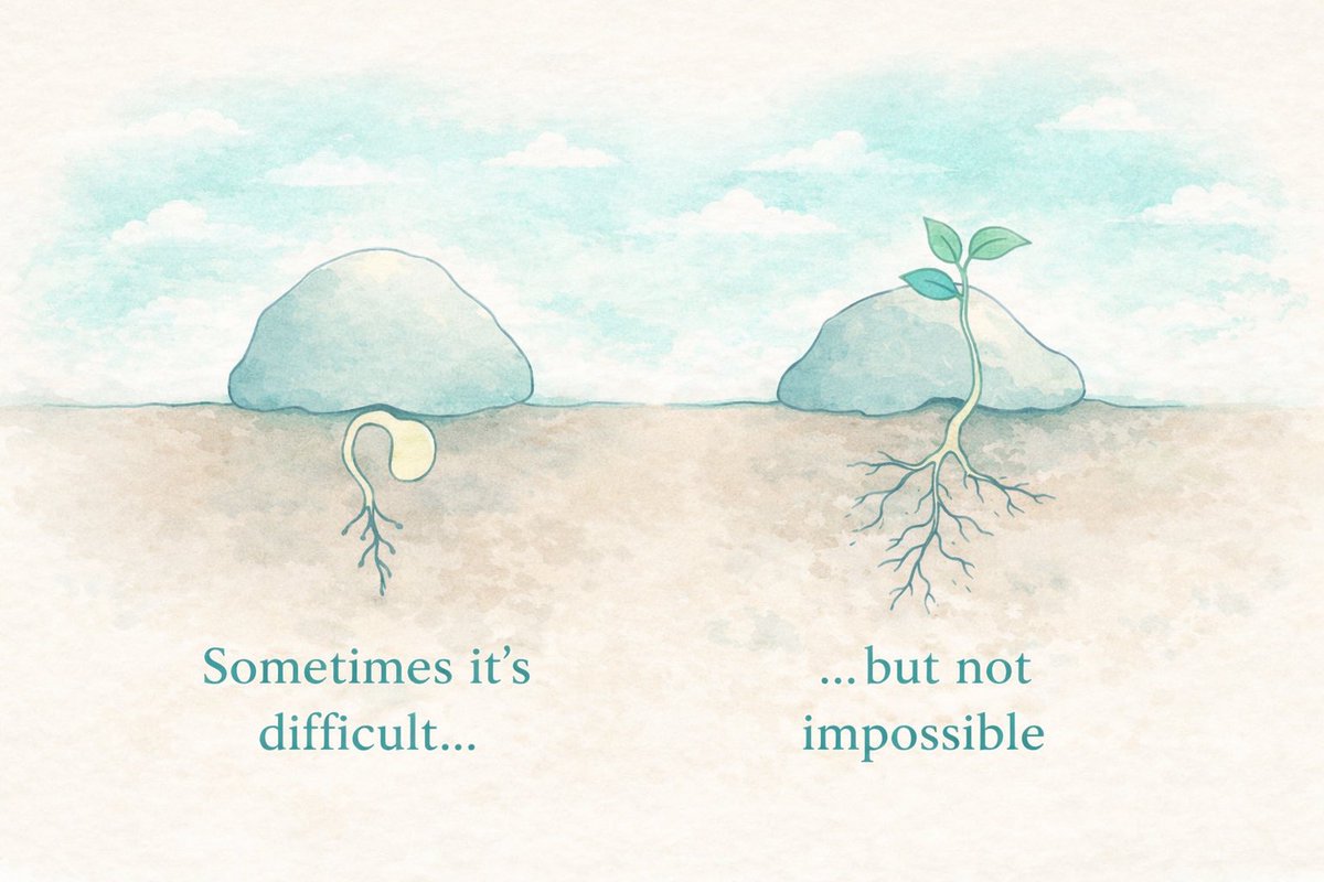 HealthSenseCo's tweet photo. Sometimes growth feels heavy 🌱  
Sometimes progress looks slow 
Sometimes the pressure feels like too much…

But even when it’s difficult, it’s not impossible.

Your roots are growing, even when it doesn’t feel like it.

#HealthSenseConsulting #GrowthJourney #MentalWellbeing https://t.co/AyjN6pCzYS