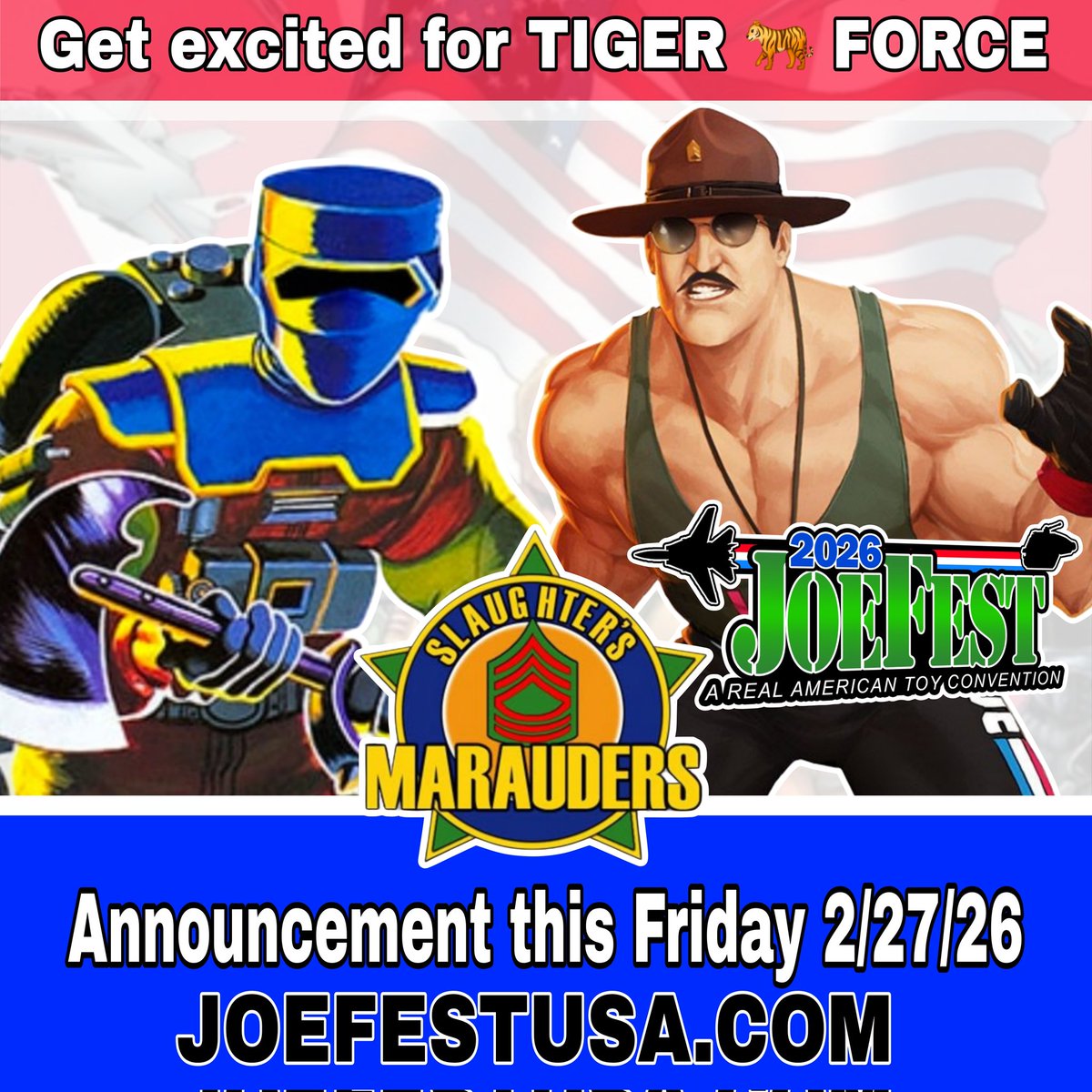 JoefestToyComic's tweet photo. Big guest announcement coming this Friday!
#gijoe #toys #tigerforce #comingsoon https://t.co/uoG4fhmfy4