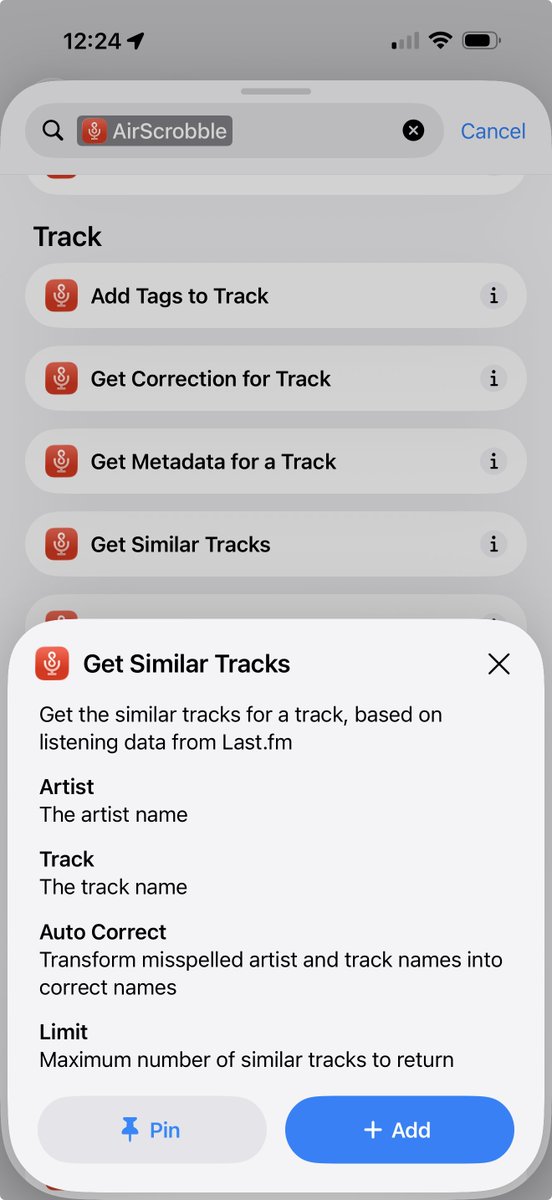 TommyCadle's tweet photo. It's always exciting when AirScrobble users reach out to share their use case of App Intents with the app! It's such a powerful framework that, despite being quite easy to get started with, still feels like it flies under the radar for most https://t.co/4J8K3p4Tqa