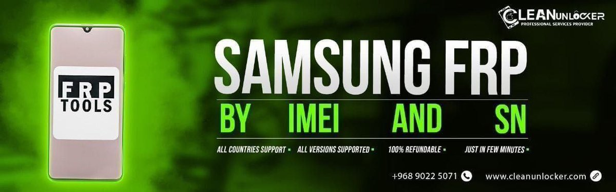 cleanunlocker's tweet photo. Samsung Frp By IMEI Online Service
➖All Countries Support✅
➖ Android 14 Supported✅
100% Refundable if Frp Removal Fails
Just in few Seconds Reply

https://t.co/zm2w4ioNxA https://t.co/L2CyhbNyHZ