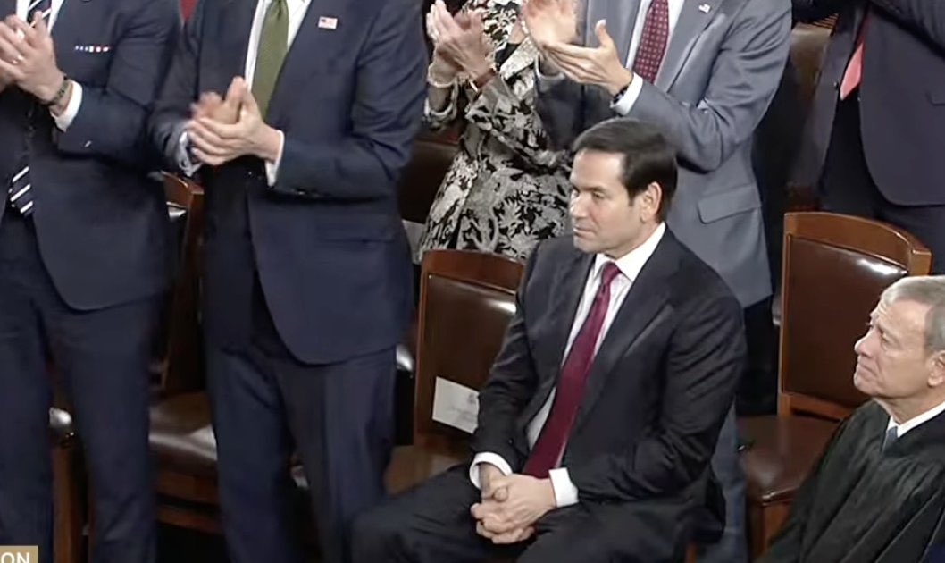 eyesover_us's tweet photo. Rubio realizing the job description keeps expanding in real time. 😄

Foreign policy by day.
Viral moments by night.

#StateOfTheUnion #Trump #MarcoRubio https://t.co/ILq5o53QBI