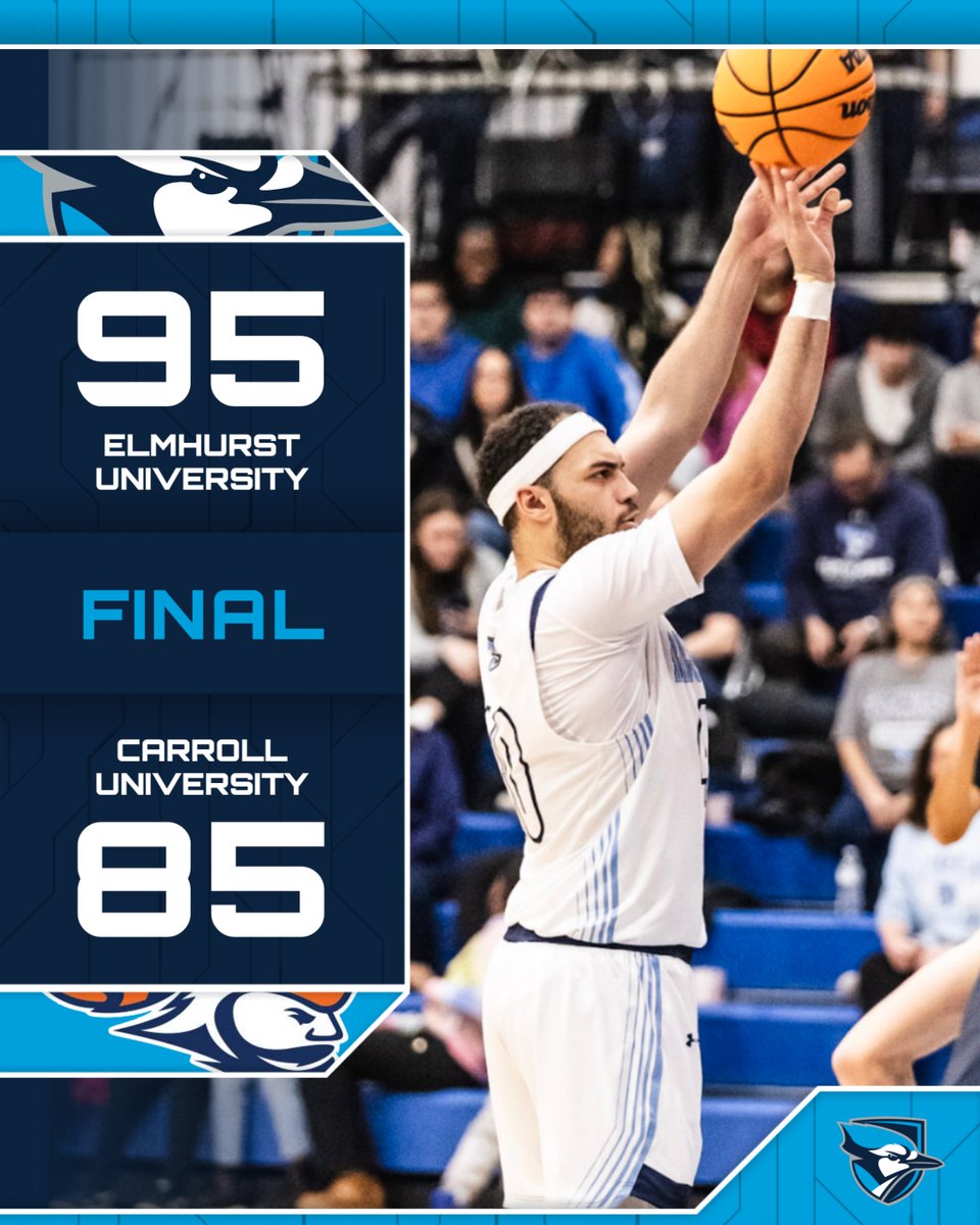 elmhursthoops's tweet photo. JAYS WIN! Bluejays beat the Pioneers 95-85 and are now 18-8 on the season! Elmhurst faces Carthage on Friday for a trip to the CCIW Championship!

Boone: 27 pts, 5 rebs, 4 asts, &amp; 2 stls
Smith: 16 pts, 6 asts, &amp; 3 rebs
Trelenberg: 16 pts, 4 asts, &amp; 3 rebs

#TheBluejayWay https://t.co/lqkQWzEhAP