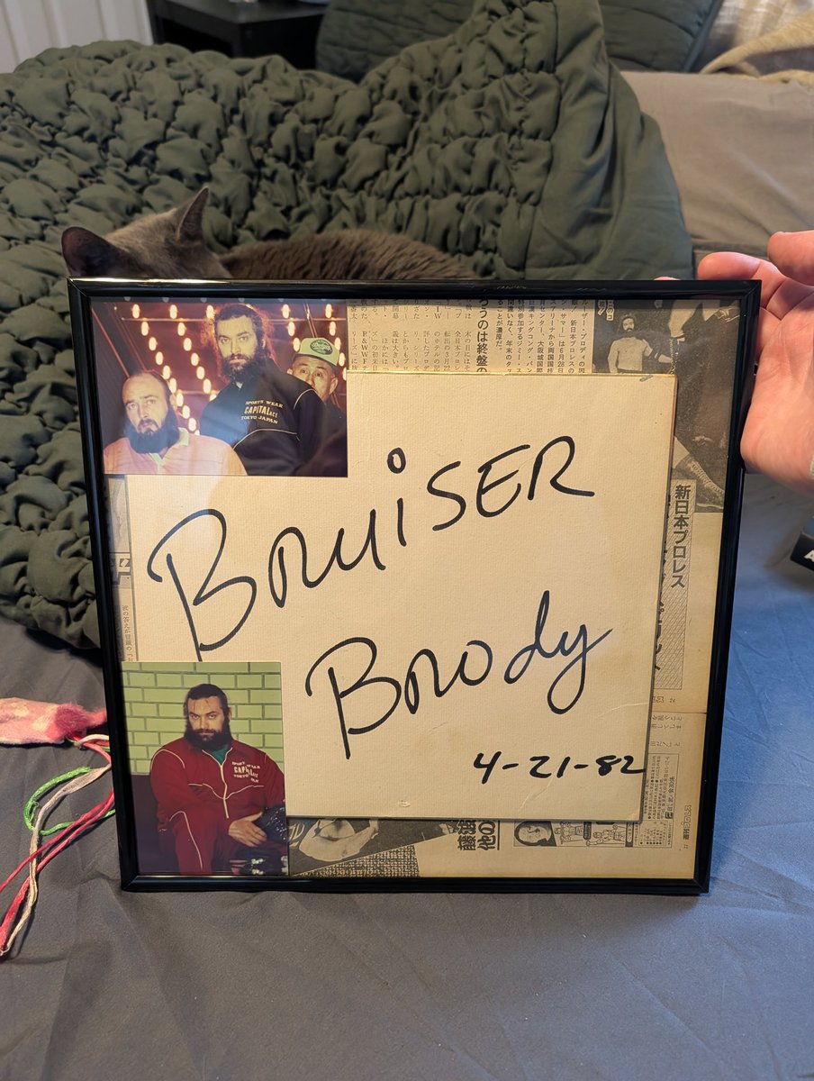 Bruiser Brody signed shikishi board with original photos the seller took
