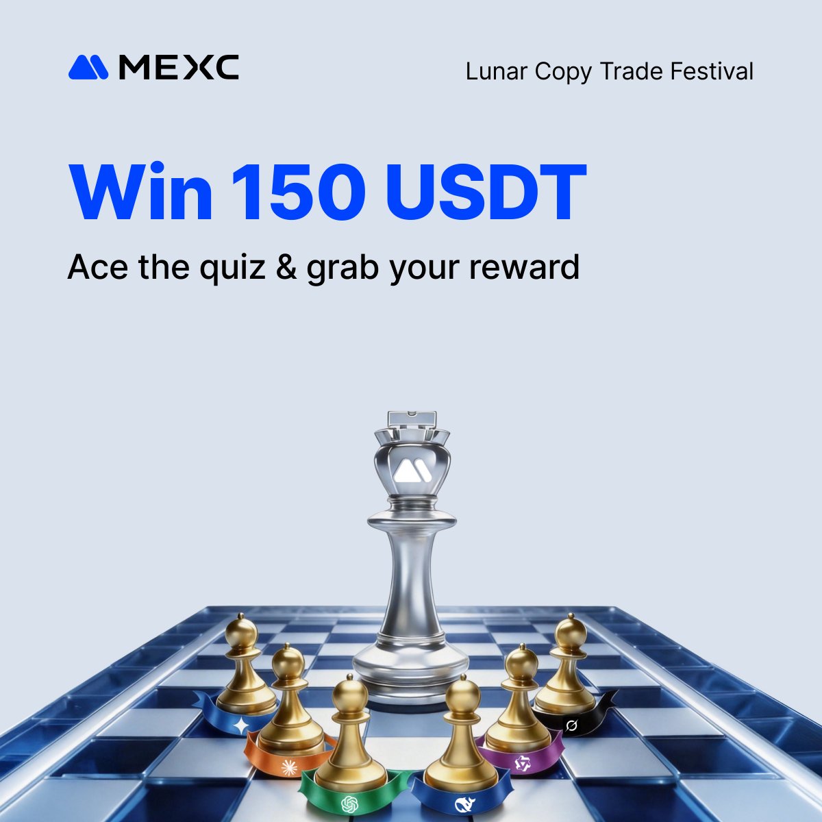 MEXC Copy Trade Festival Quiz Time! 🏆

🤔 How many AI models are currently available for copy trading on MEXC?

1️⃣ Find the answer:
mexc.com/campaigns/aima…
2️⃣ Comment your answer + your MEXC UID

🎁 $150 shared by 10 winners
⏰ Ends Feb 27