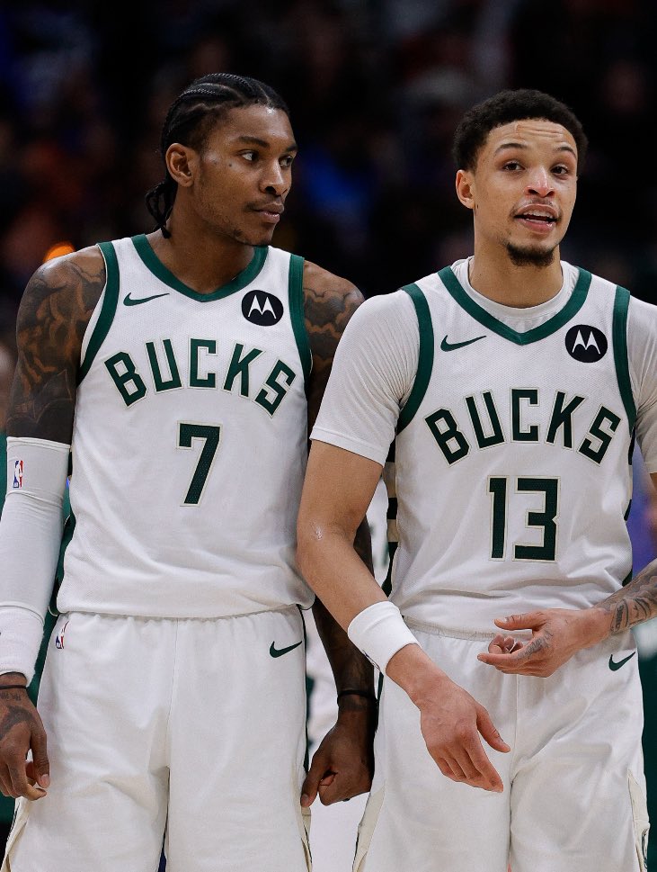 BucksLead's tweet photo. Over their last 8 games: 

KPJ:                           Ryan Rollins: 
22.1 PPG                  22.3 PPG
8.3 APG                   5.0 APG
5.1 RPG                    5.3 RPG
2.4 SPG                   1.3 SPG
52/21/93 splits     49/53/77 splits
61% TS%                 61% TS% https://t.co/nzcmxXx1lP