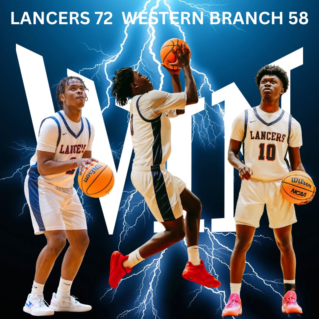 MHSLancerBBall's tweet photo. 💥GAME OVER!!!💥

The Lancers defeated Western Branch tonight and will play for the 6A Regional Championship on Thursday!

MHS had 5 guys in double figures:

Camari Crawford - 17 pts
Desmond Bolton - 15 pts
Tyler Gibson - 14 pts
Desmond Clark - 10 pts
Devin Butler - 10 pts https://t.co/hmL8YCYjfa