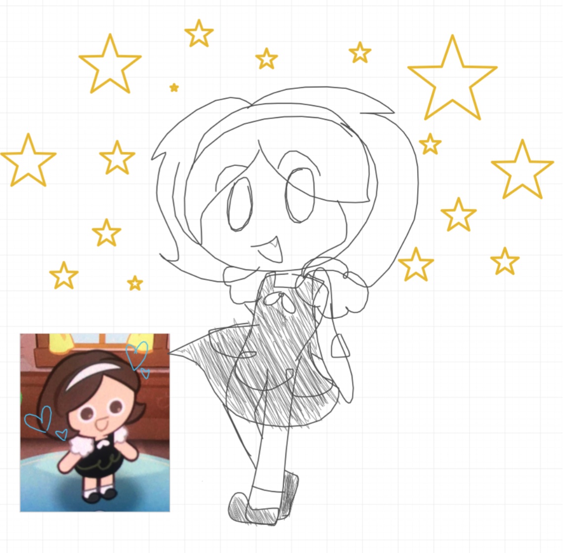 What a cute dress!✨

[ normal + cookie form edition! ]
#whiteboardfox #Doodle #MyCookie