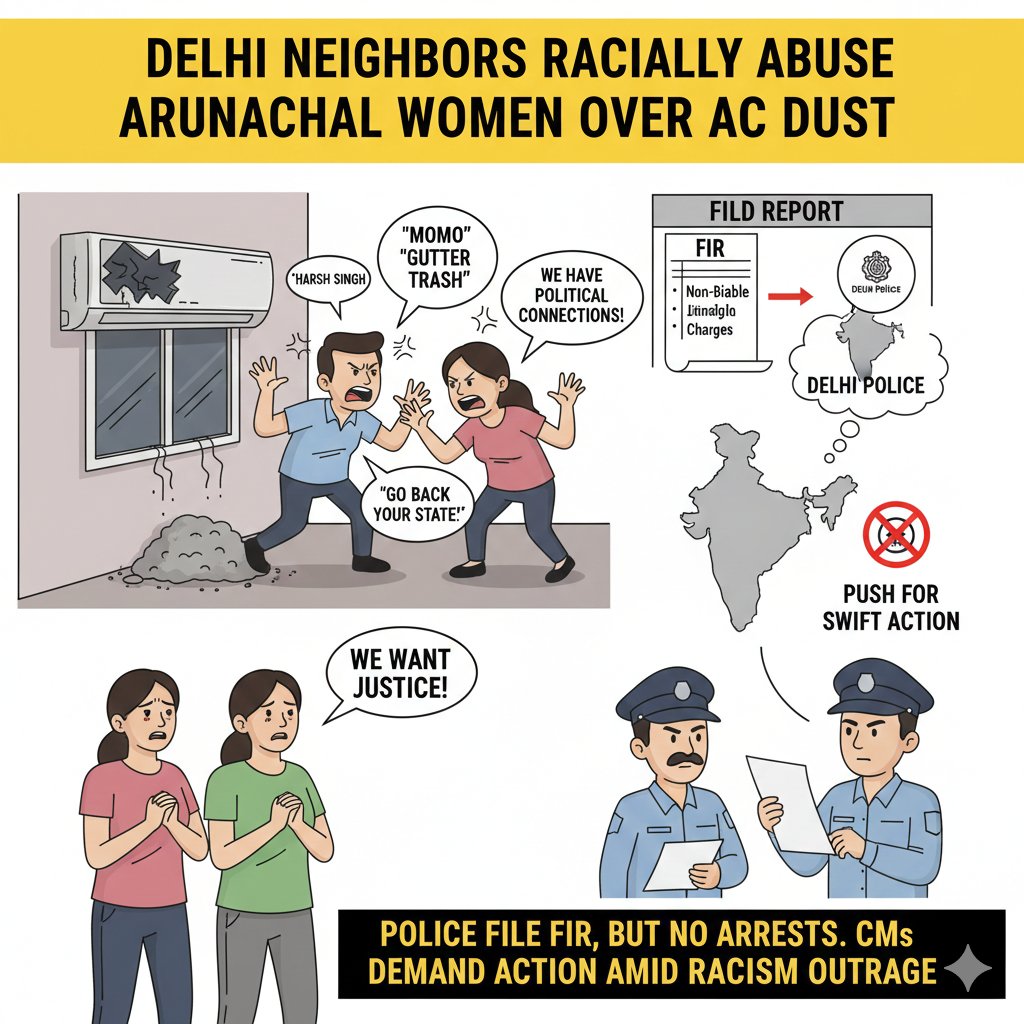 stockylive's tweet photo. Delhi Neighbors Racially
Abuse Arunachal Women Over
AC Dust. https://t.co/9PcGhVkmwa