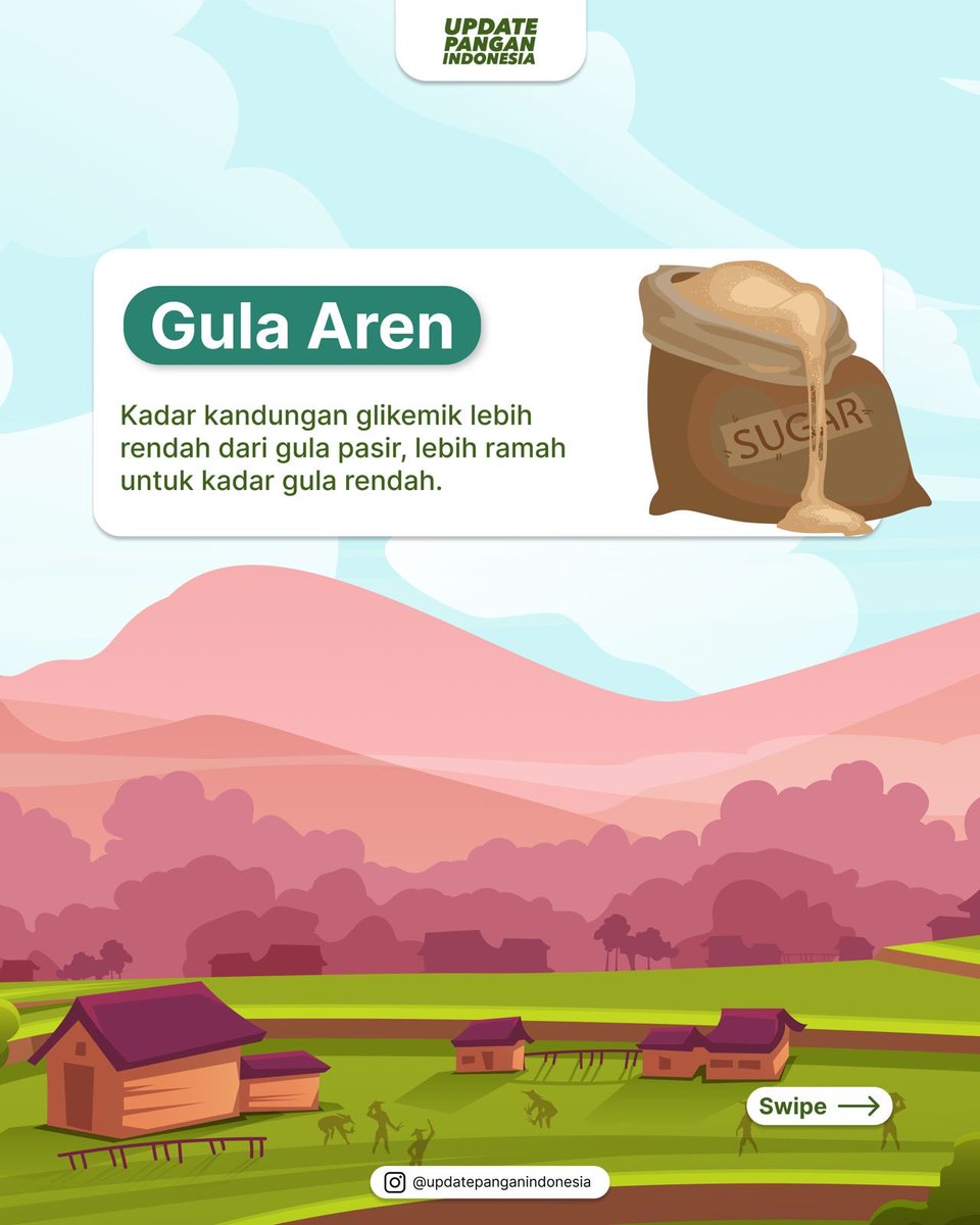updatepangan20's tweet photo. Dari gula pasir, gula aren sampai kamu... 
Ternyata manis itu ga selalu harus dihindari yaaa, asal jangan dikonsumsi berlebihan aja agar semua tetap seimbang!

#SobatPanganIndonesia #UpdatePanganIndonesia #TipsDapurCerdas #GulaPasir #JenisGulaBaik https://t.co/VONyzyc2Xu