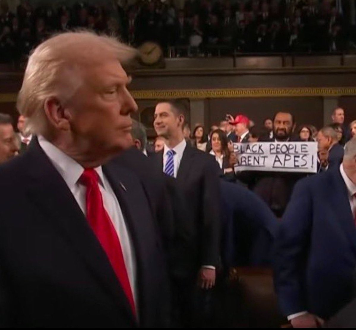 HeatherK9070's tweet image. Rep. Al Green’s sign wasn’t just a prop—it was a statement. Standing up in the middle of the SOTU takes courage, and sometimes protest speaks louder than words in a room full of noise.