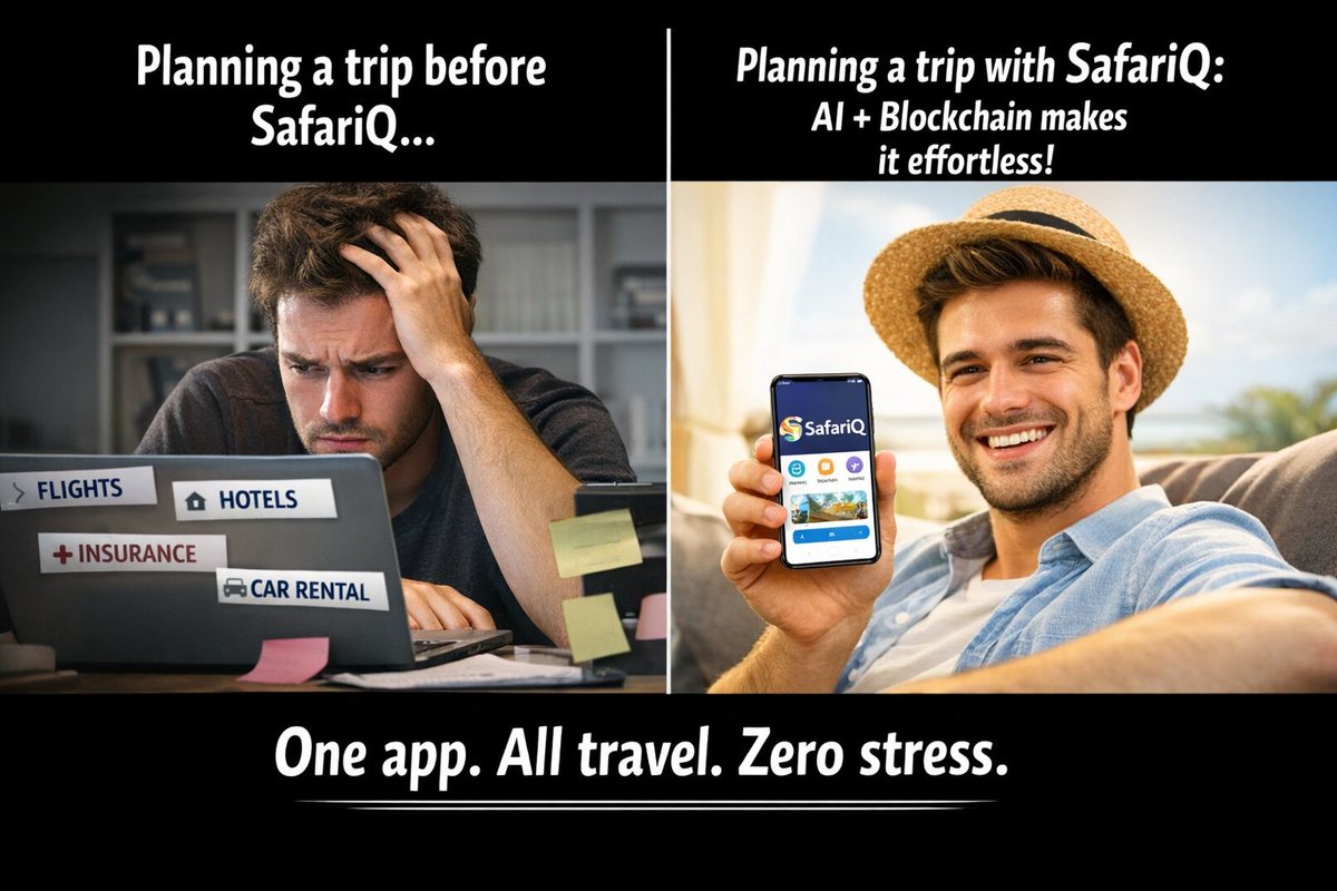 🌍 <a href="/SafariQ_W3/">SafariQ W3 ⚡</a>  AI + Blockchain make travel effortless! Flights, hotels, visas, transport, insurance &amp; experiences—all in one app. ✈️💼
Join our Discord &amp; unlock earning opportunities! 🚀
discord.gg/45U3fEQAH
#Travel #AI #Blockchain #SafariQ