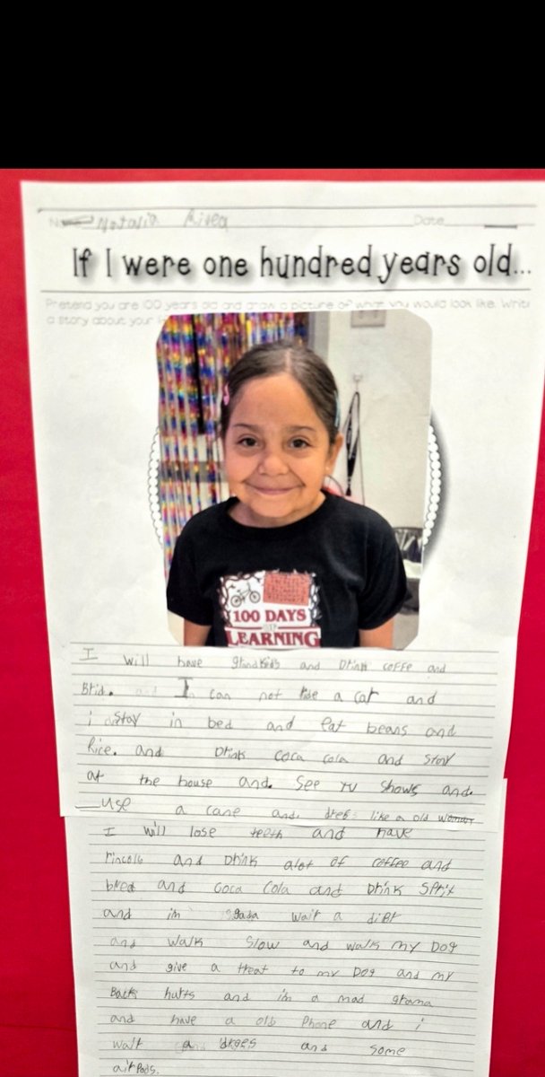 HValverde_DWS's tweet photo. Our lil' Colts traveled in time and turned 100 years old! These wise 2nd graders wrote amazing essays about their old selves in honor of the #100DaysOfSchool  
💛🐴💙👵 #LoveDesertWind @DWS_PK8 https://t.co/luWGiBWe8P
