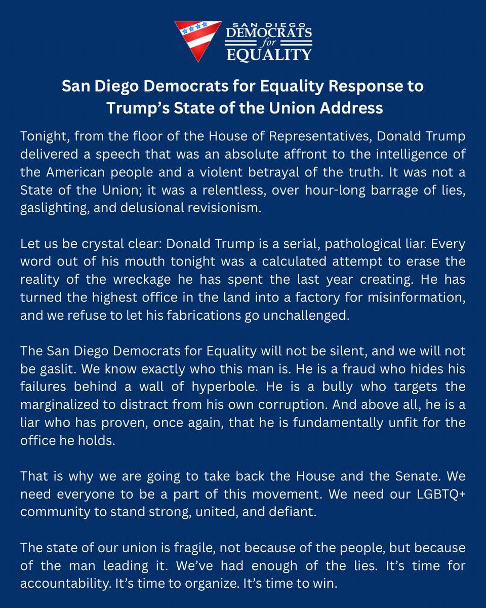 San Diego Democrats for Equality tweet media