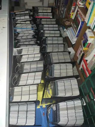 bdj610's tweet photo. @yanxchick Binders. Tons of binders. And this isn't all of the 105,844 cards I have in my official collection. Anyone have shelves they want to donate??! https://t.co/2HnzhrBrQw