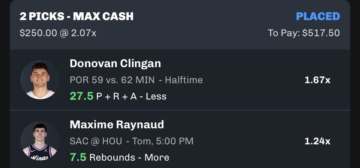 ADDED MORE 27.5 is crazy

25.5 favored for the U on DK