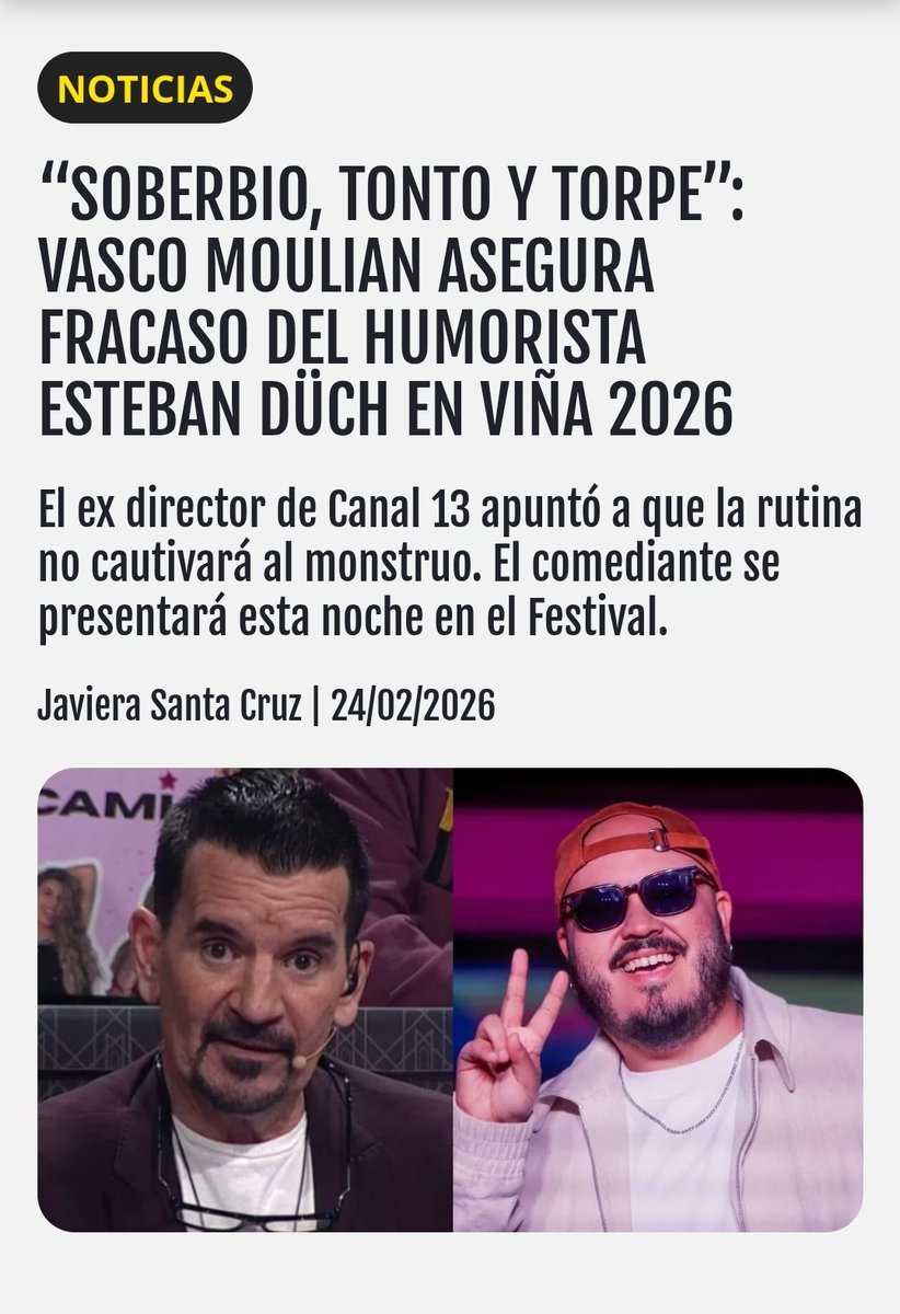 michaelarjel's tweet photo. ¿Cómo era Vasco Moulian?
#viña2026 https://t.co/glXZl1BkHe