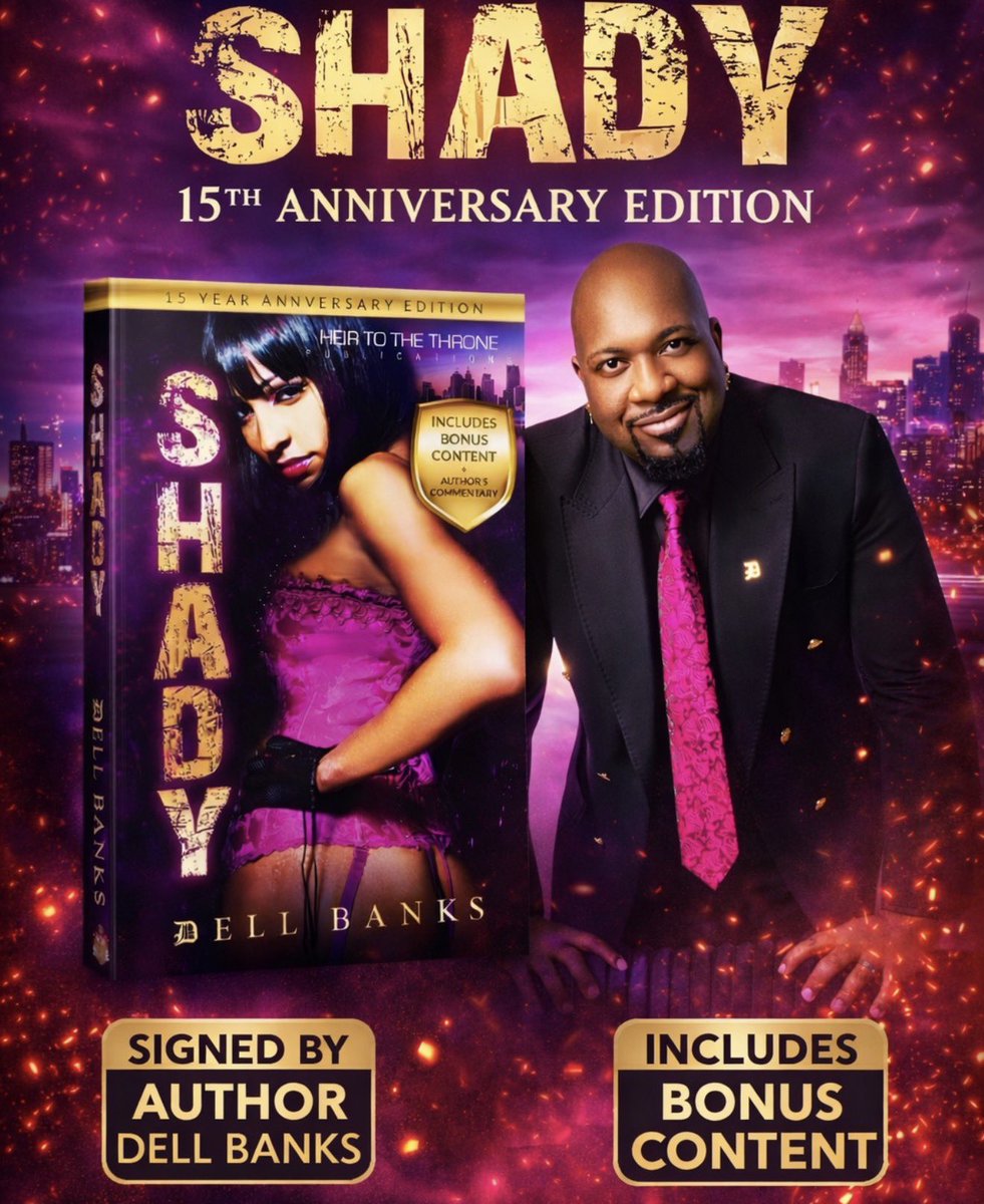 🔥 LIMITED. LEGENDARY. SIGNED. 🔥

Fifteen years later and SHADY still hits different.

The SHADY: 15th Anniversary Edition is HERE — reimagined, reloaded, and EXCLUSIVELY AUTOGRAPHED by author Dell Banks. This collector’s release includes bonus content, author’s commentary, and