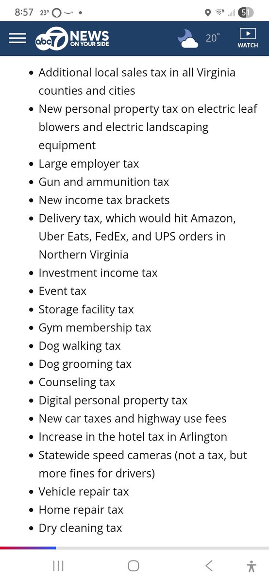 GigiLibby47's tweet image. And yet this is among the taxes you're adding to Virginians.