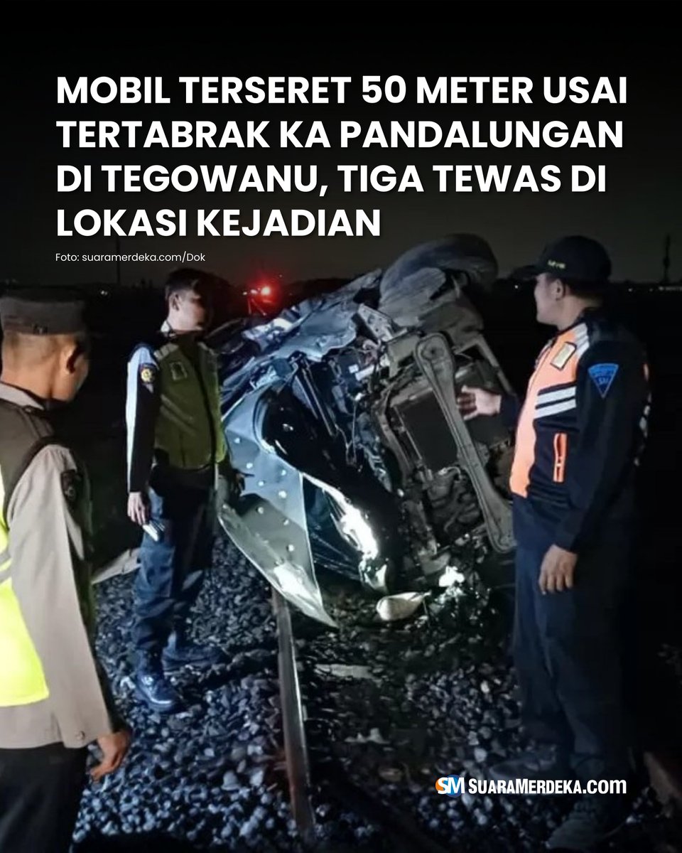 suaramerdeka's tweet photo. Suasana malam di perlintasan kereta api manual Desa Medani, Kecamatan Tegowanu, Kabupaten Grobogan, mendadak berubah mencekam, Selasa 25 Februari 2026 sekitar pukul 23.05 WIB.
#suaramerdeka #kecelakaan #keretaapi #tabrakan #kapandalungan #tegowanu #grobogan https://t.co/G1ldXVdj0m
