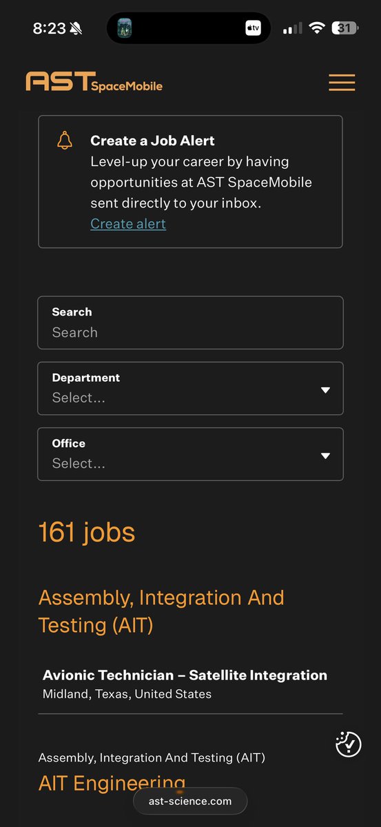 $ASTS has posted a ridiculous amount of jobs since BB6 unfolded, they raised $1b &amp; secured SDA Halo. 

Jobs posted doubled from 80 -> 160+ 

Most jobs cover global network deployment, expansion, additional manufacturing &amp; defense work.