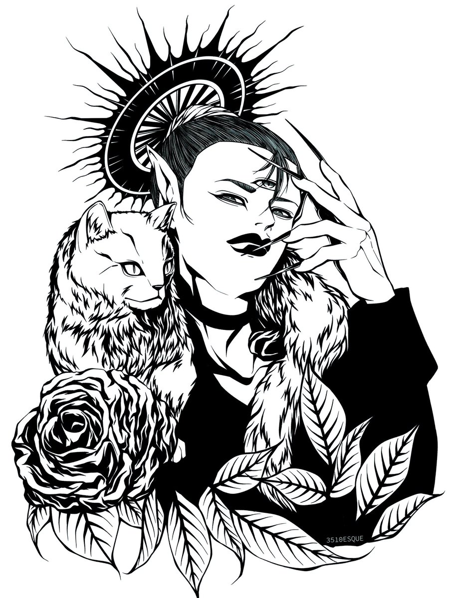 3510esque's tweet photo. 三つ目、猫、薔薇、爪
#創作 #illustration #art #gothic https://t.co/d72FvMvpfF