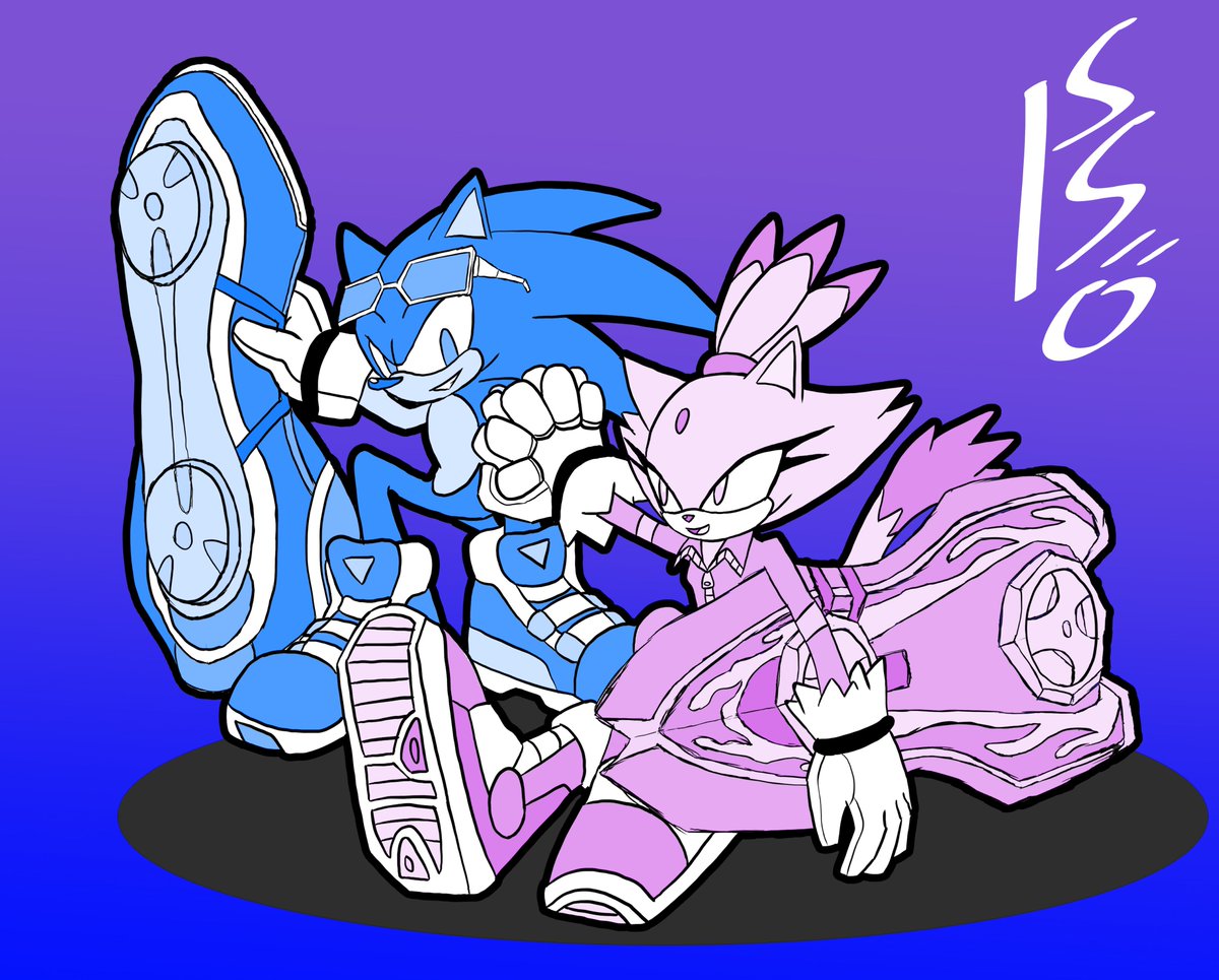 AGENT161484's tweet photo. Sonic and Blaze hyping each other up before a race, probably :P #sonaze https://t.co/irkyvkFdBw