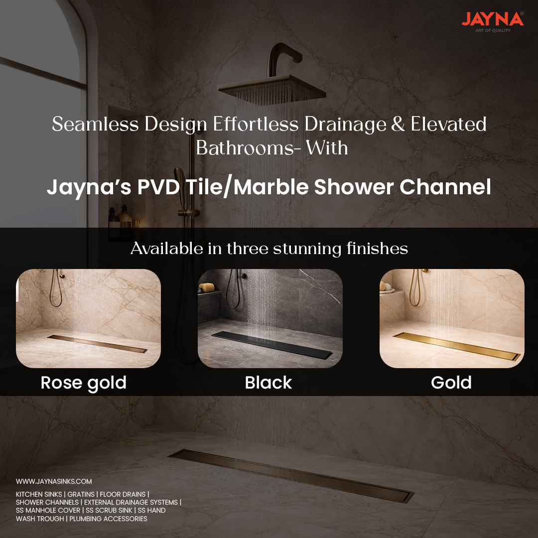 jaynasinks_'s tweet image. Not just a drain — a design statement.
✅Seamless tile integration
✅Superior water flow
✅Corrosion-resistant PVD finish
✅Premium modern look
Available in 3 stunning finishes: Rose Gold | Black | Gold
Upgrade smart. Upgrade stylish.

#JaynaSinks #CraftingElegance #showerchannel