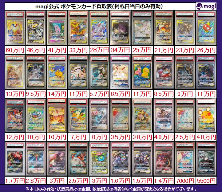✨magi ポケカ 買取情報✨】 ポケモン GX PSA10🔥 買取表更新いたし