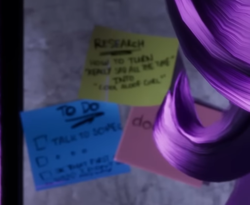 "Research: How to turn 'really sad all the time' into 'cool bland girl'"
"To Do: Talk to someone"

Man.. this show hates seeing me happy