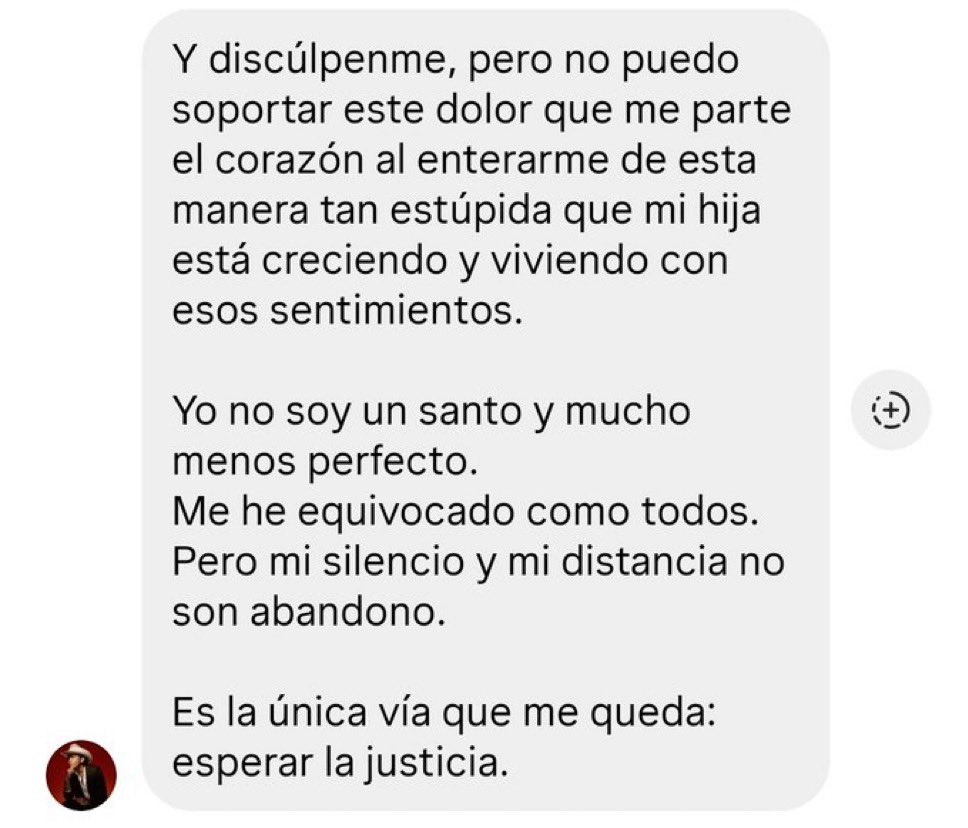 güey si tu hija se siente así es xq eso es su realidad. un papá que se vdd quiere ver a su hija no anduviera en podcasts diciendo que se le hace muy lejos y explicando que no se pudo esperar mínimo un mes para dejar a su hija para irse con otra. POR FAVORRRR