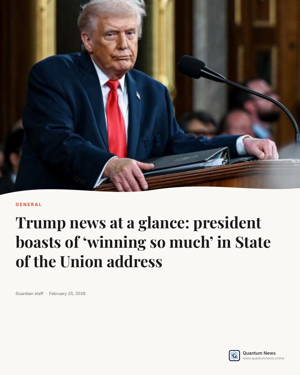 QuantumN41591's tweet photo. In his first State of the Union address, Donald Trump declared his initial year in office a historic success, claiming to have overseen a "transformation like no one has ever seen before." https://t.co/oEXERvi3xj