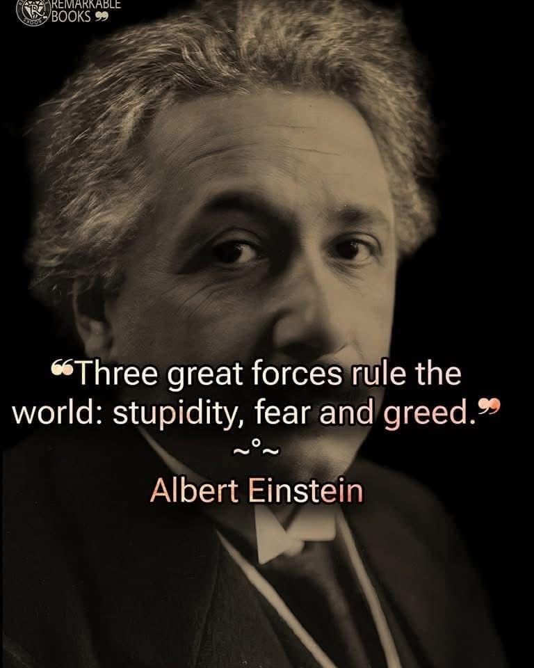 alvinfoo's tweet photo. “Stupidity, fear, and greed—three forces shaping the world. Recognize them, rise above them. https://t.co/JvcwDvbqtb