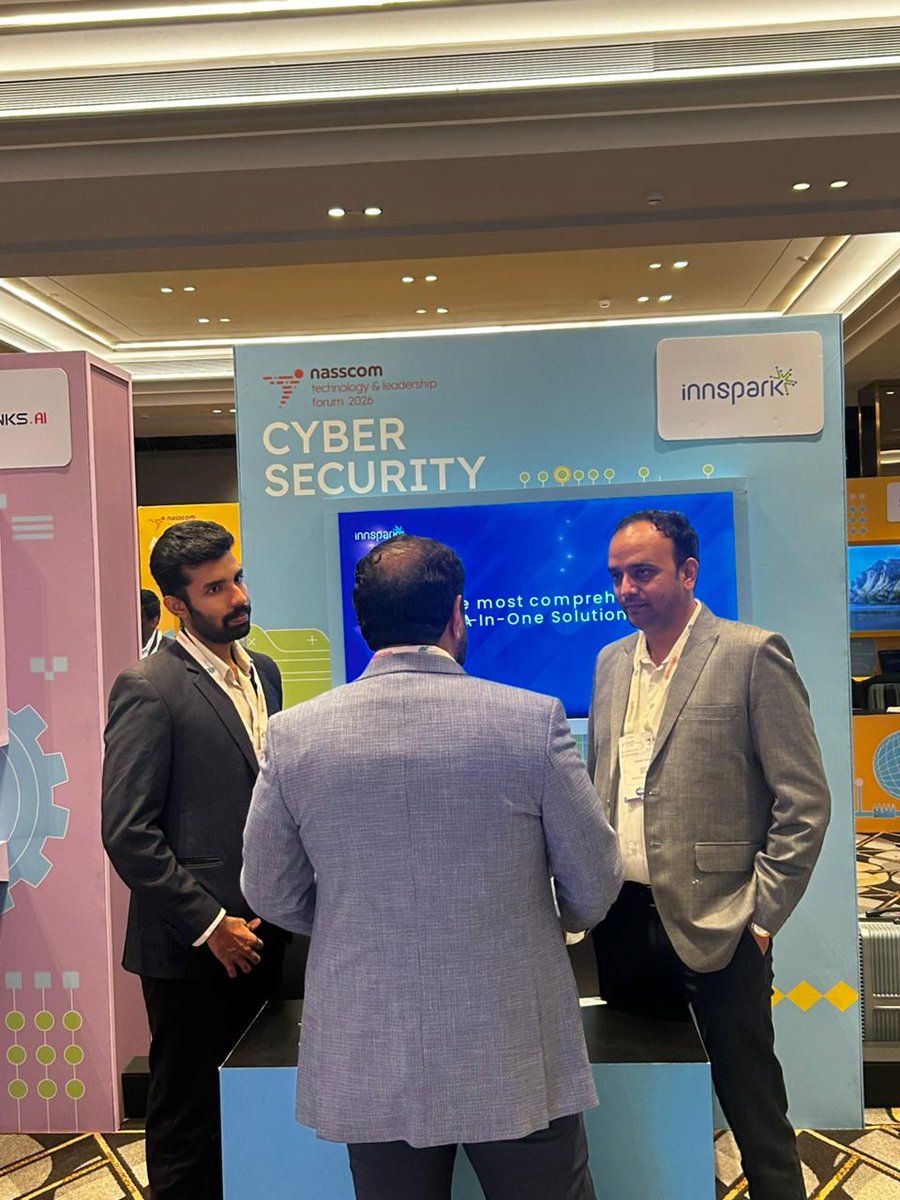 CoeNational's tweet photo. Day 2 at #NTLF2026 continues with fresh cybersecurity startups joining us at the #TechCafe today!

We’re here till the evening at Fairmont, Mumbai. Come say hello and explore what’s next in cybersecurity innovation.

@SynRadar | @prudentbit  | @Team_InnSpark | @Cymmetri https://t.co/D73GouC1AT