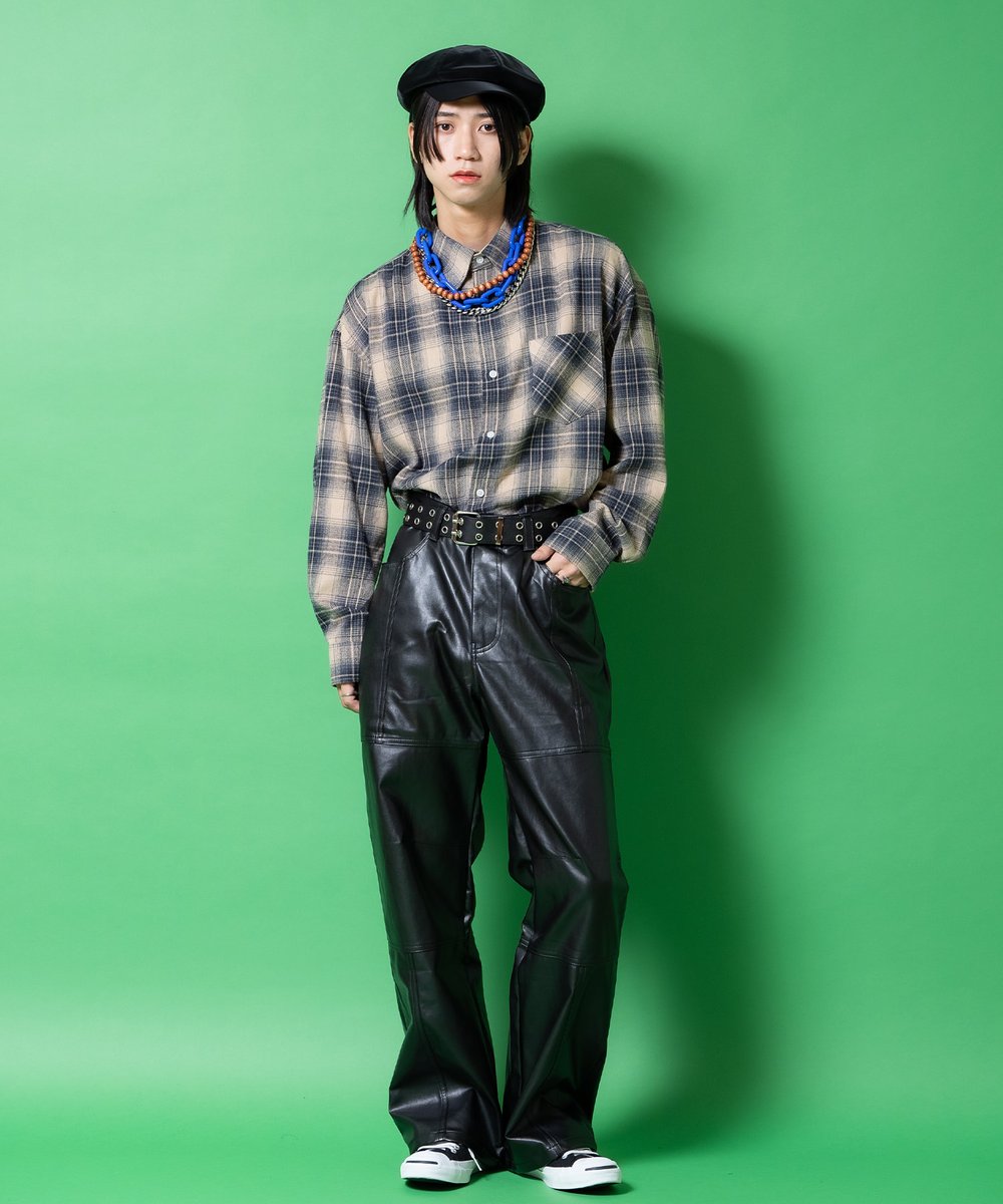 ankoROCK アンコロック 新入荷 バイカーズデザイン合成皮革ナチュラル