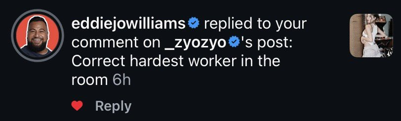 zyo_____ck's tweet photo. Eddie replied to my comment on jihyo’s post ! 😭
“Hardest worker in the room” 
Damn everyone knows how hardworking our girl is 🫶🏼💗 https://t.co/IMRkmET403