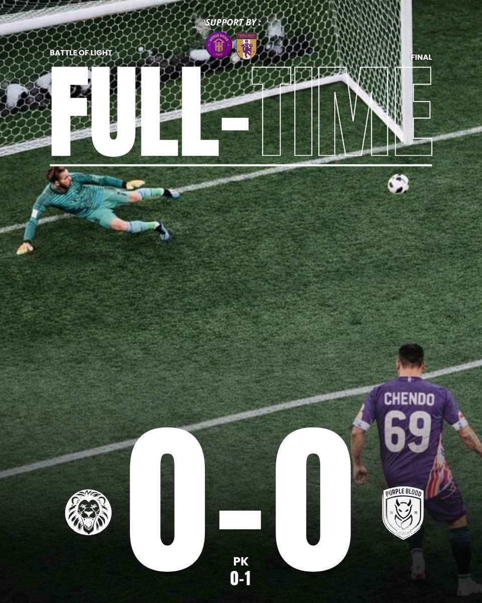 purpledeviltim's tweet photo. Full Time 💜

Tendangan adu pinalti menjadi penentu kemenangan 🏆

Selamat untuk semua 😈🔥 https://t.co/NeAwWDBEtn