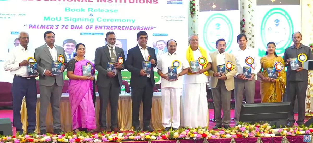 ManickamAthappa's tweet image. "PALMER'S 7C DNA OF ENTREPRENEURSHIP"

Today (25-02-2026), I had the privilege to participate as the Guest of Honour at the Book Release and MoU Signing Ceremony organized by Vivekanandha Educational Institutions.

#BookRelease #MoUSigning  #VivekanandhaInstitutions #25Feb2026