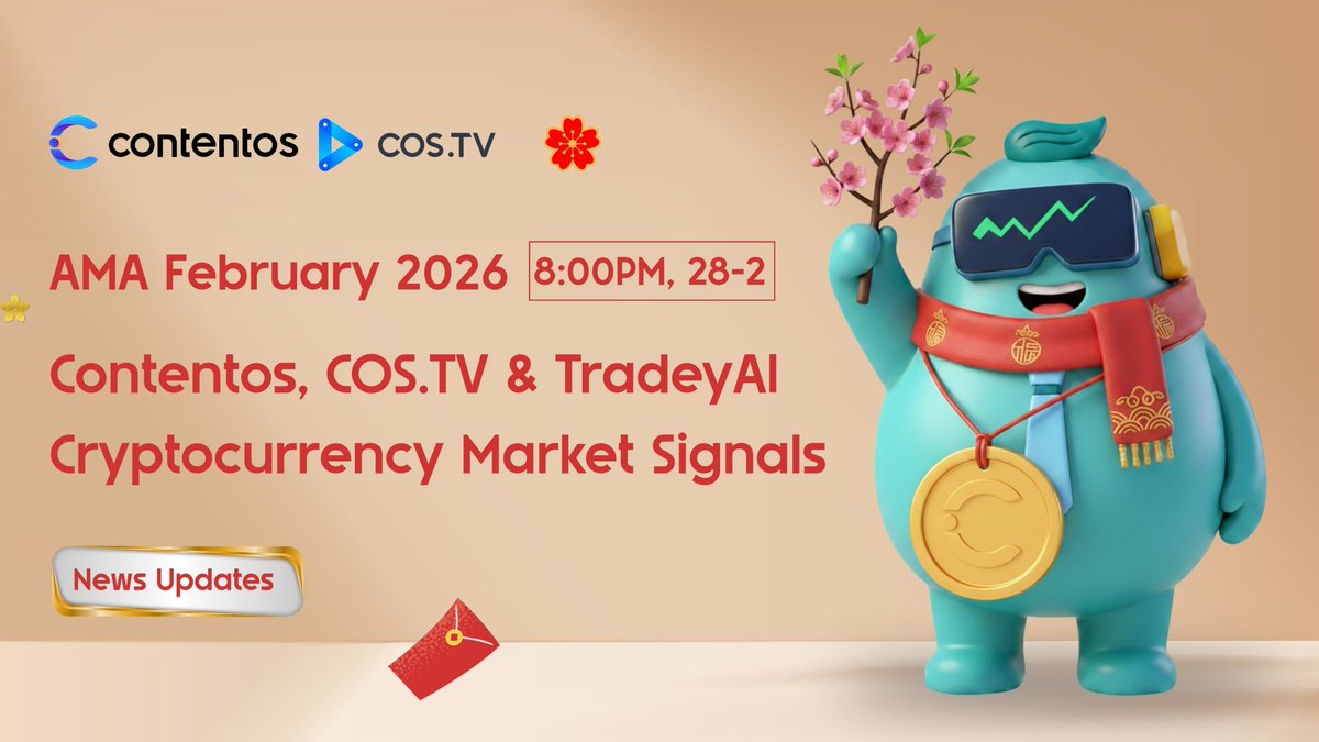 🎙️ AMA THÁNG 02/2026 – CỘNG ĐỒNG COS

🗓 20:00, 28/02/2026
📍 Livestream Online

🔔 Update từ Contentos &amp; COS.TV
📊 Crypto market overview
🤖 AI &amp; cơ hội Web3
💡 Chiến lược mùa thị trường trầm lắng

Thị trường yếu nhưng cộng đồng phải mạnh 💪