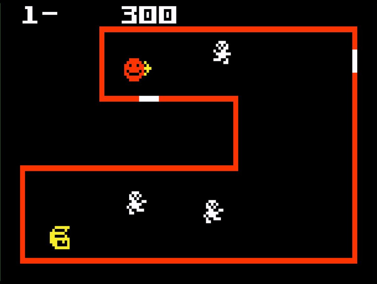 David_Tipton's tweet photo. U.K. release of Venture for the Mattel Intellivision, released by CBS Electronics (under license from Coleco) in 1983. Different box art:  Winky fighting a green serpent! Different Intellivision cartridge shell also.

#intellivision #videogames #retrogaming #venture #coleco https://t.co/sAkmowgCBc