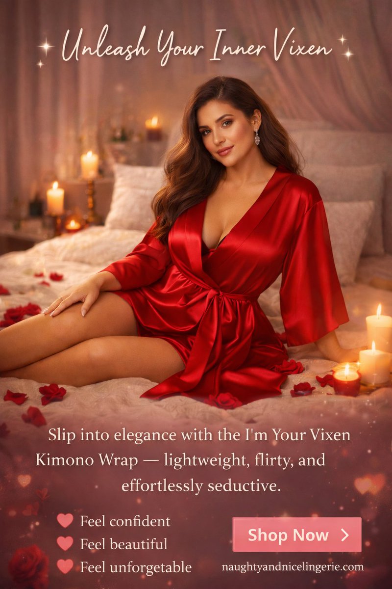 ✨ Unleash Your Inner Vixen ✨
Confidence starts with how you feel underneath it all.
Slip into elegance with the I’m Your Vixen Kimono Wrap — lightweight, flirty, &amp; effortlessly seductive. 

💖 Feel confident, beautiful &amp; unforgettable

🛍️ Shop Now: naughtyandnicelingerie.com