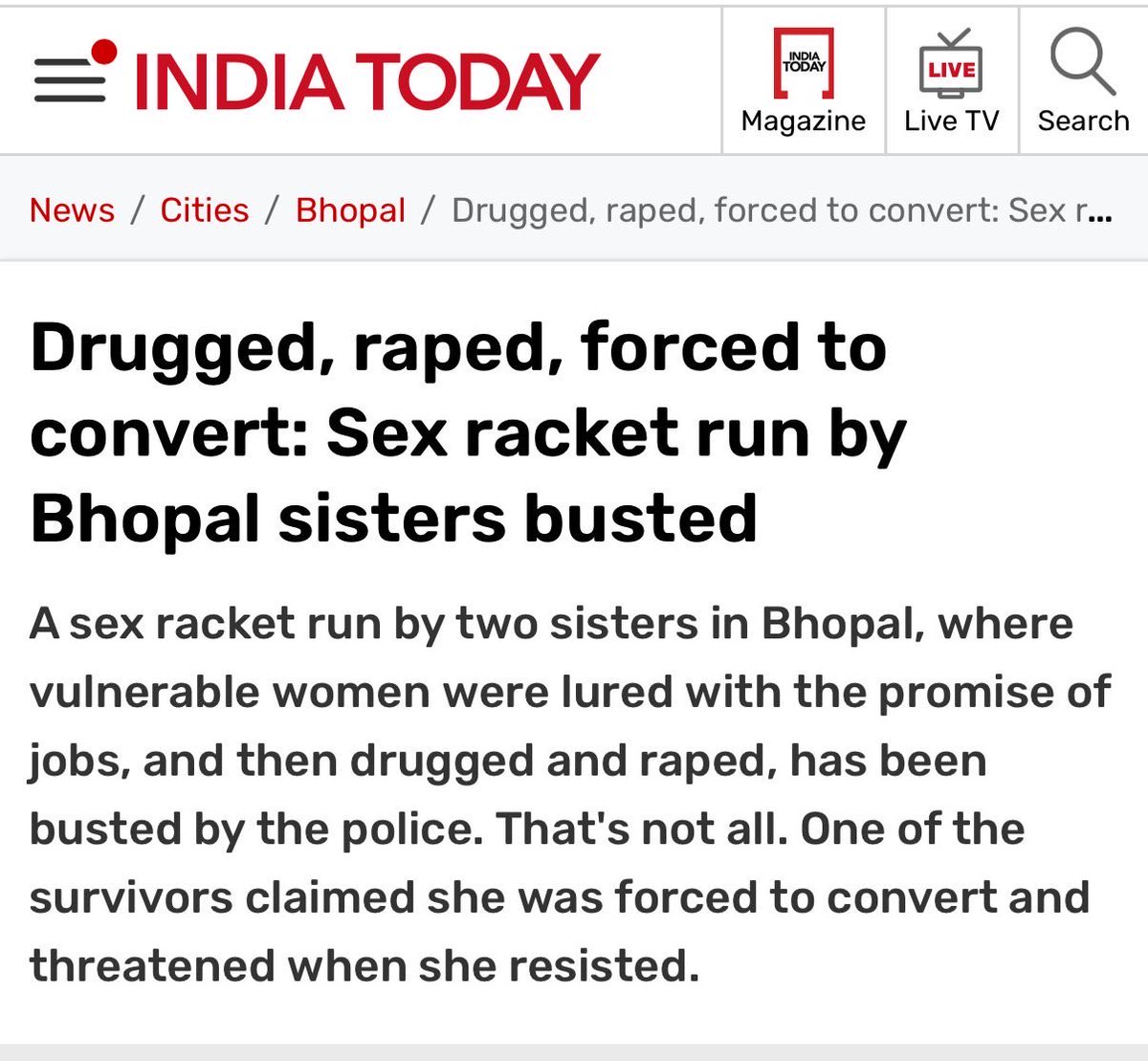 Names of the two sisters: Amreen and Afreen. Guess their religion. 

Drugging unsuspecting poor Hindu women, getting them raped by Muslim men and their aides, harassing and blackmailing them. Forcing them to convert to Islam.

What they showed in Kerala Story wasn’t fiction. Even